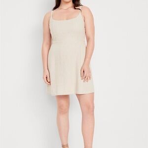 Old Navy Fit & Flare Linen Blend Mini Dress